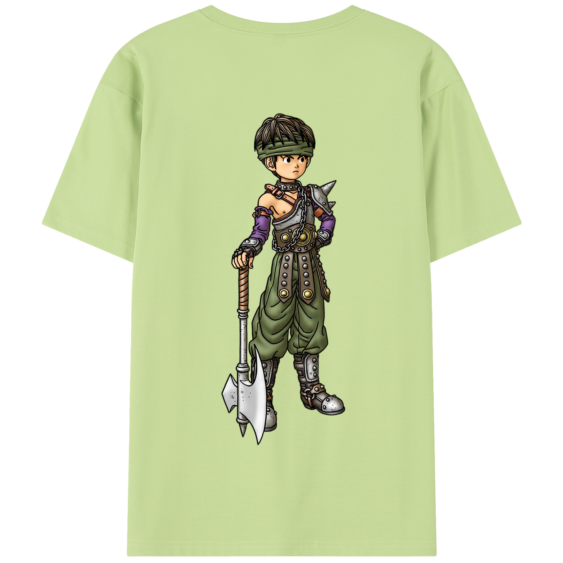 （画像用） ドラゴンクエスト Doragon Kuesuto Dragon Quest 綿100％半袖Tシャツ（背面プリント）